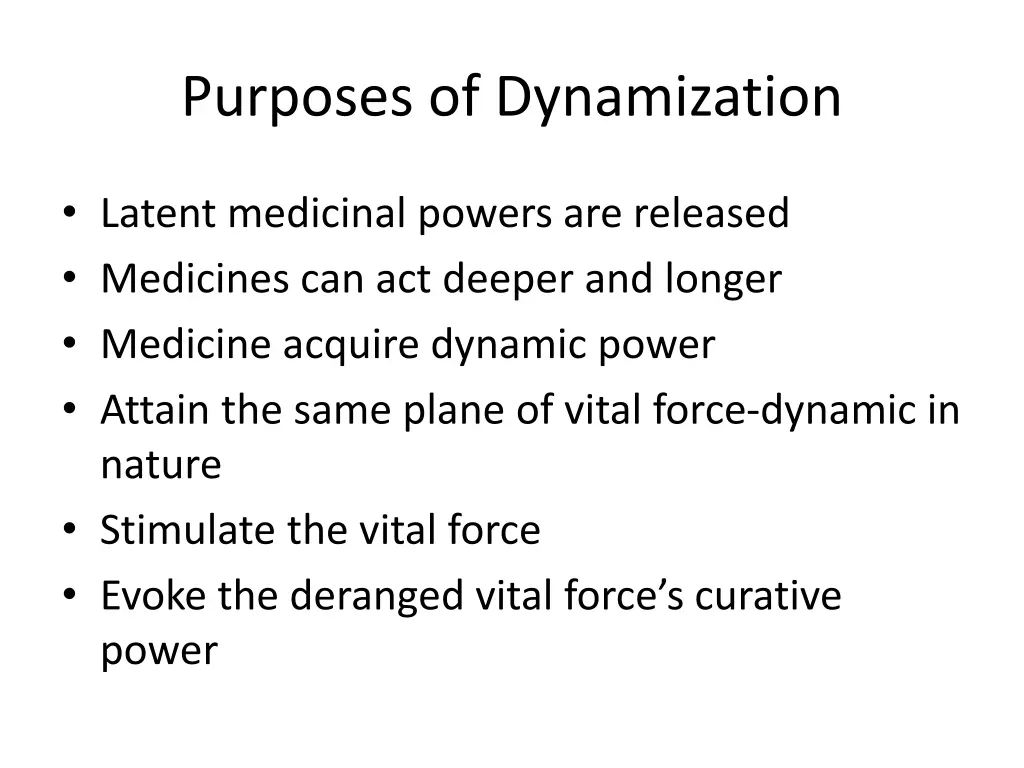 purposes of dynamization