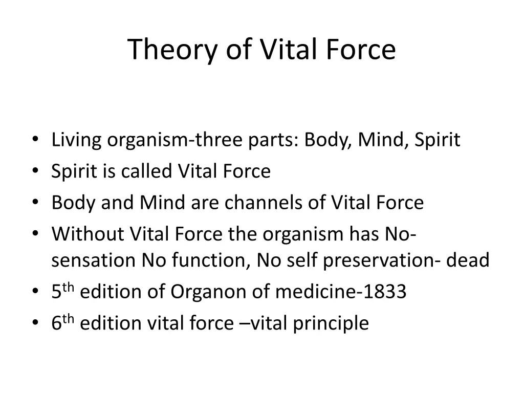 theory of vital force