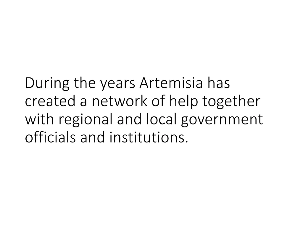 during the years artemisia has created a network