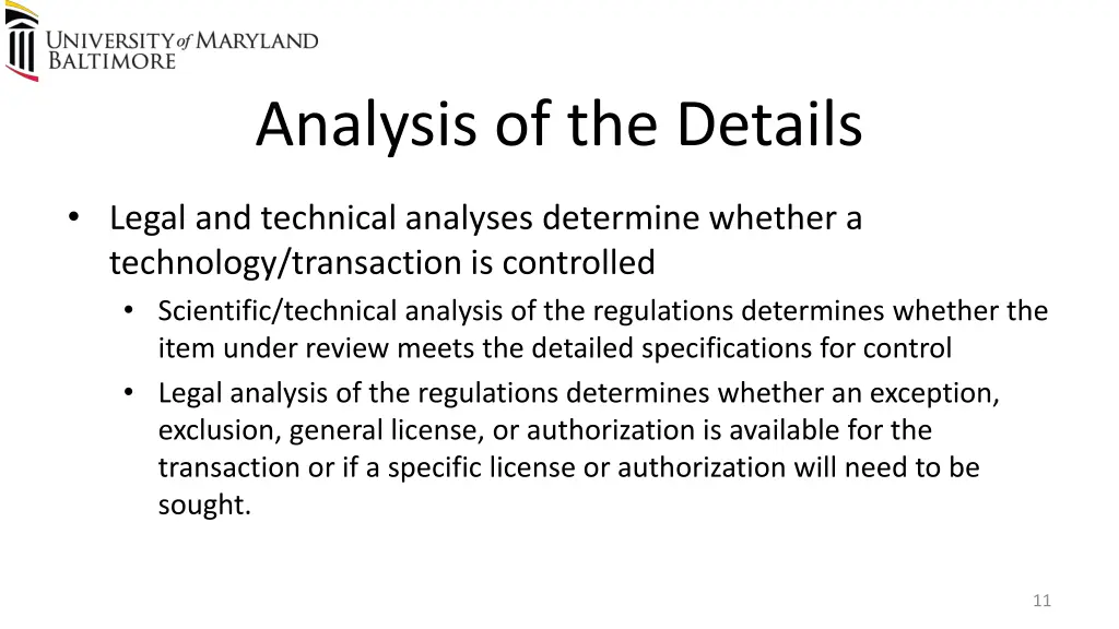 analysis of the details