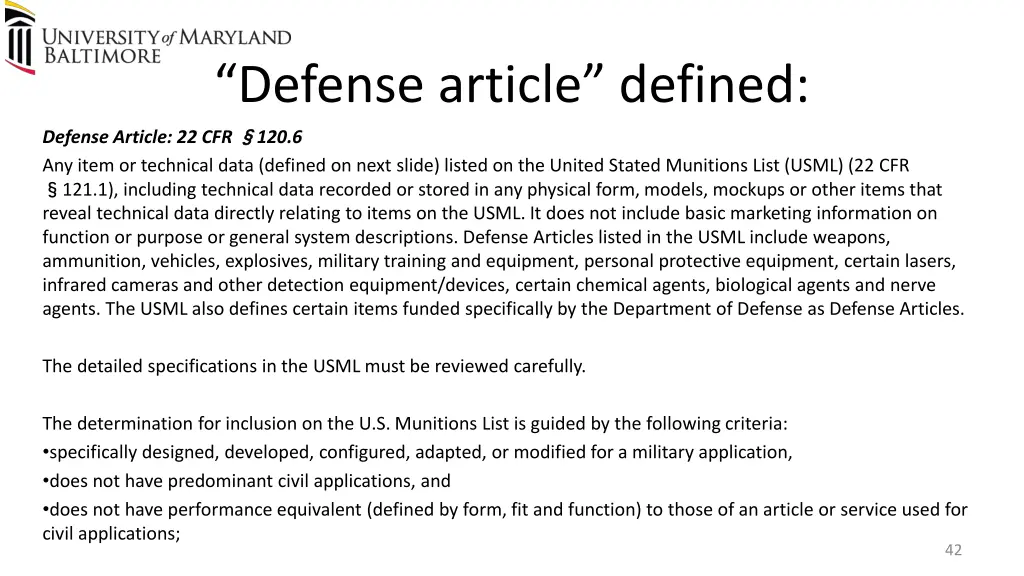 defense article defined defense article