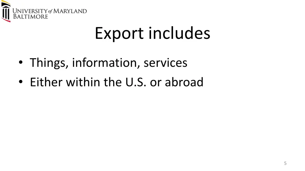 export includes