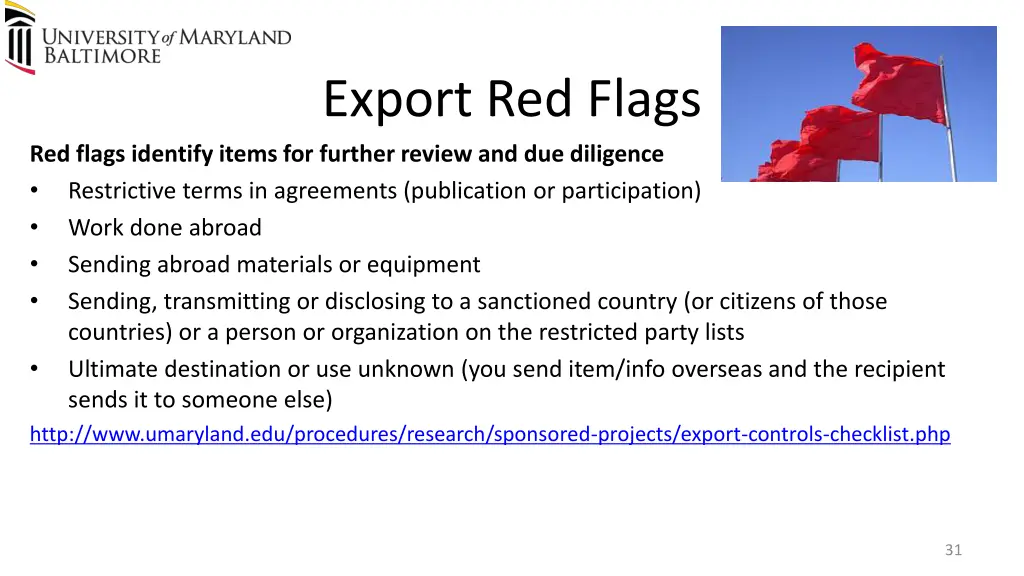 export red flags