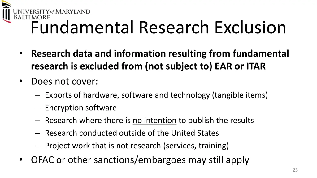 fundamental research exclusion