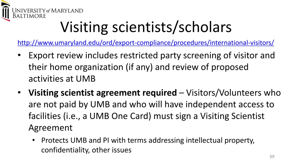 visiting scientists scholars http www umaryland