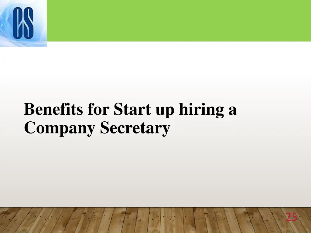 benefits for start up hiring a company secretary