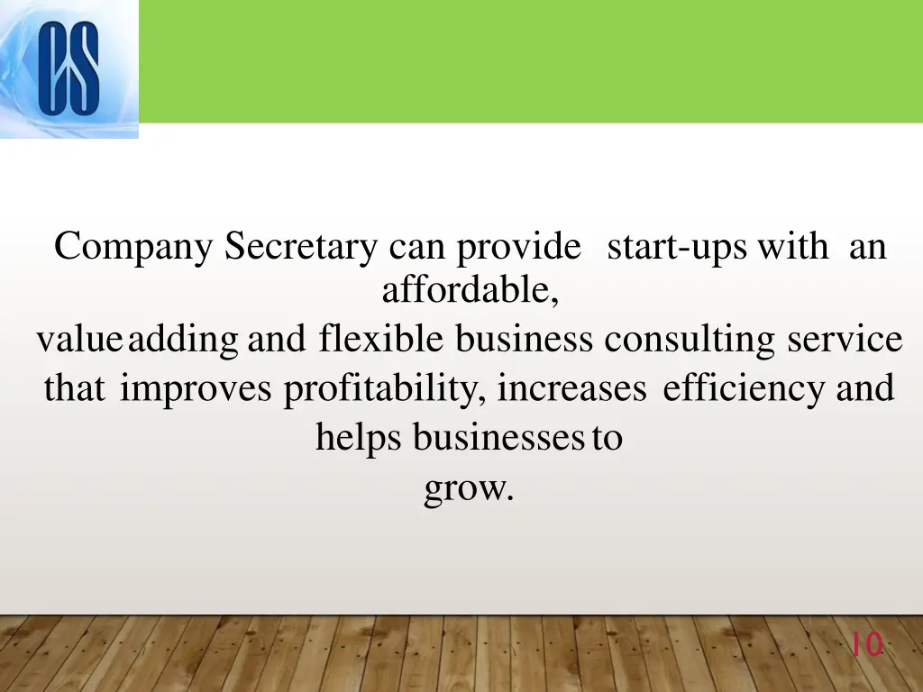 company secretary can provide start upswith