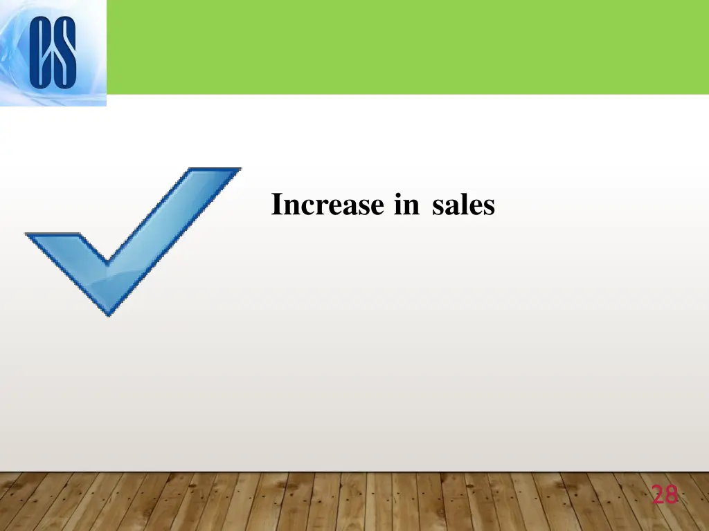 increase in sales