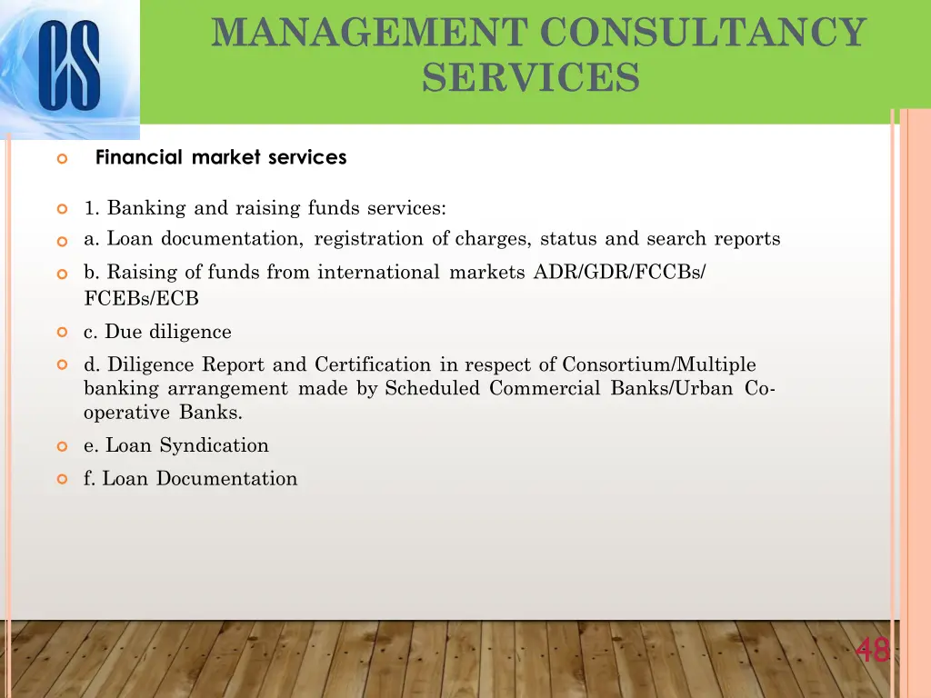 management consultancy services