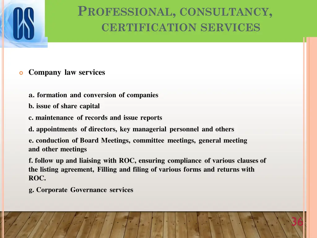 p rofessional consultancy certification services