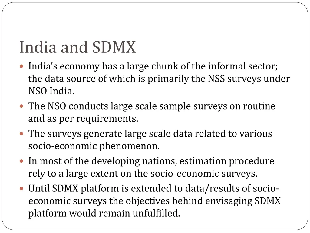 india and sdmx india s economy has a large chunk