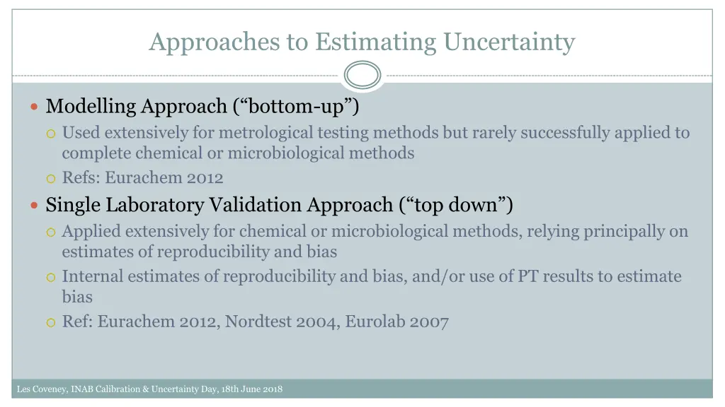 approaches to estimating uncertainty