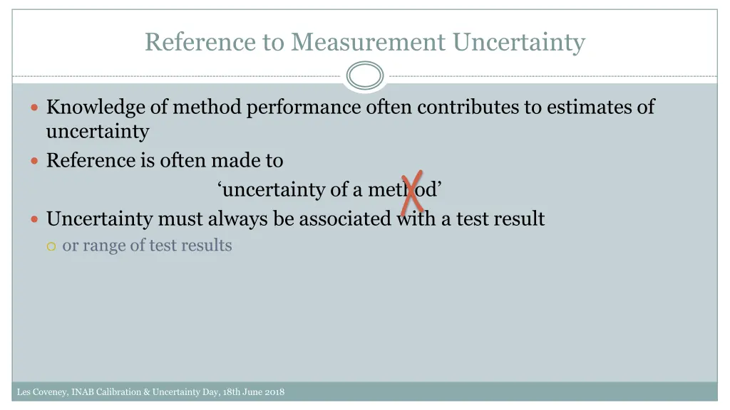 reference to measurement uncertainty