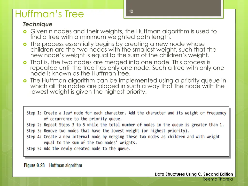 huffman s tree technique given n nodes and their