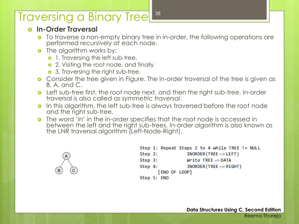 traversing a binary tree in order traversal