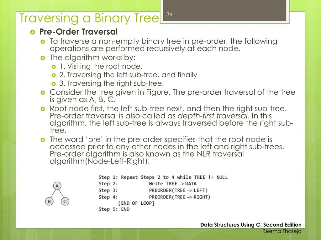 traversing a binary tree pre order traversal