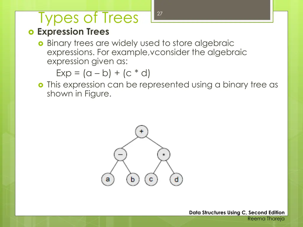 types of trees expression trees binary trees