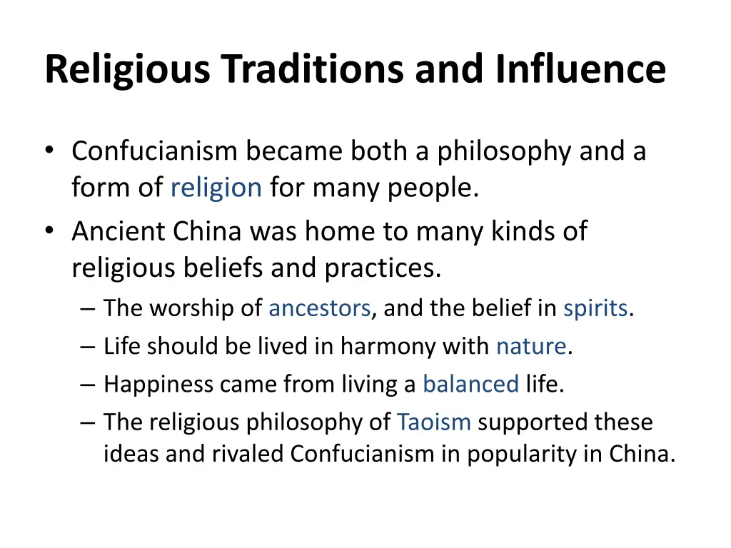 religious traditions and influence