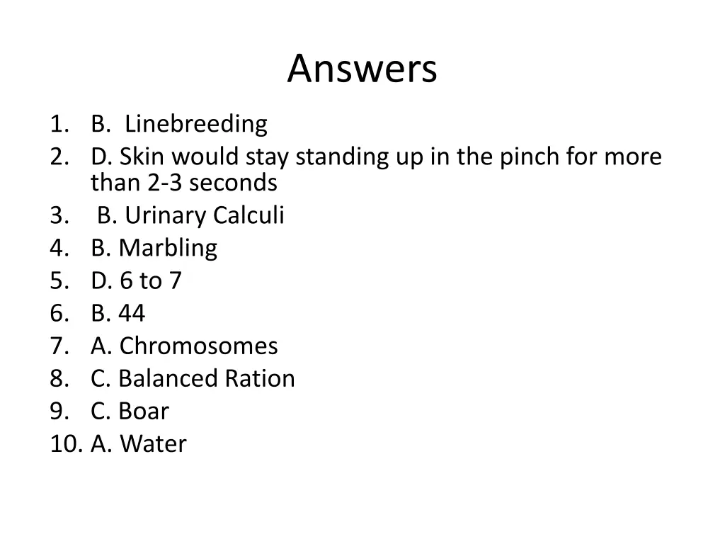 answers