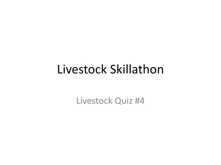 livestock skillathon