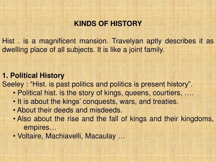 kinds of history