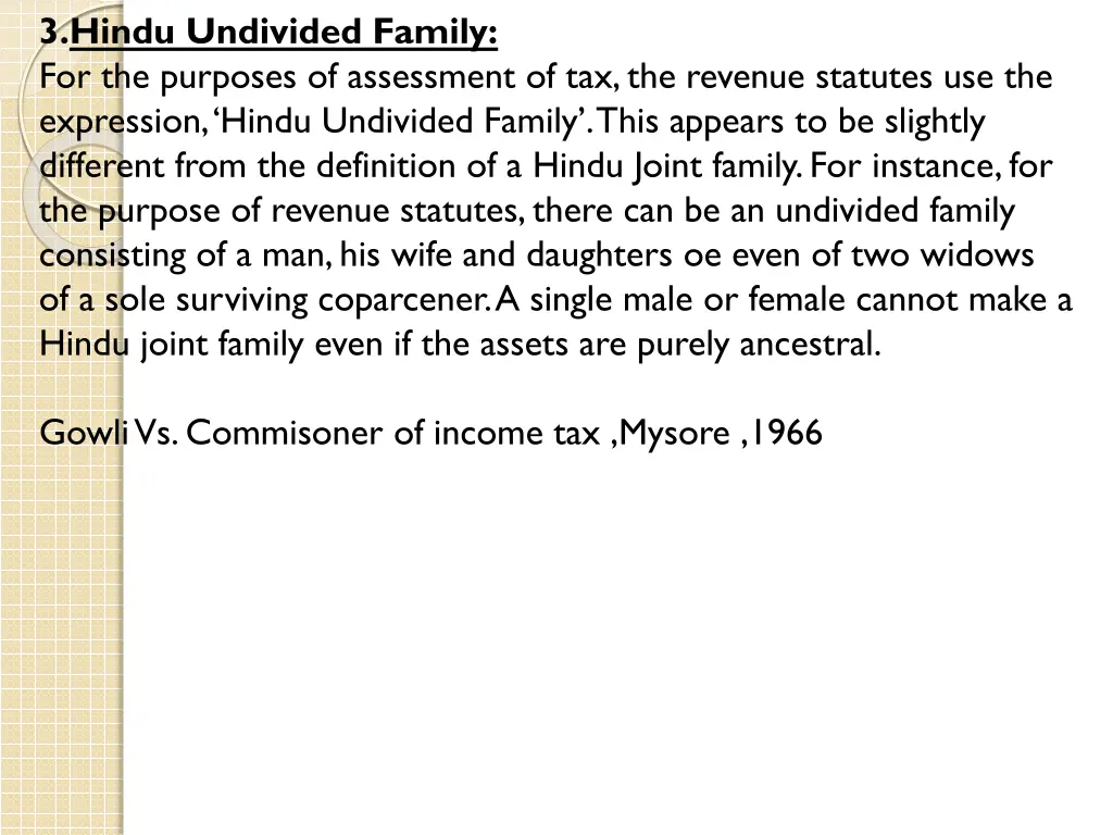 3 hindu undivided family for the purposes