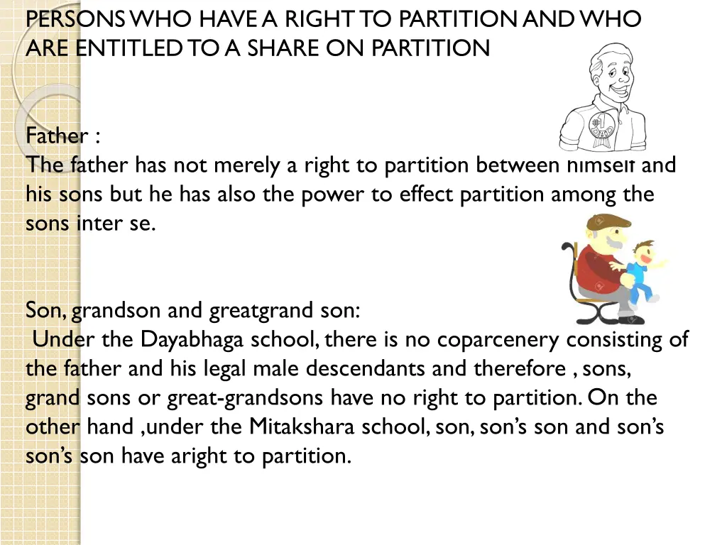 persons who have a right to partition