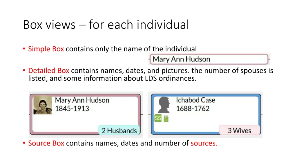 box views for each individual