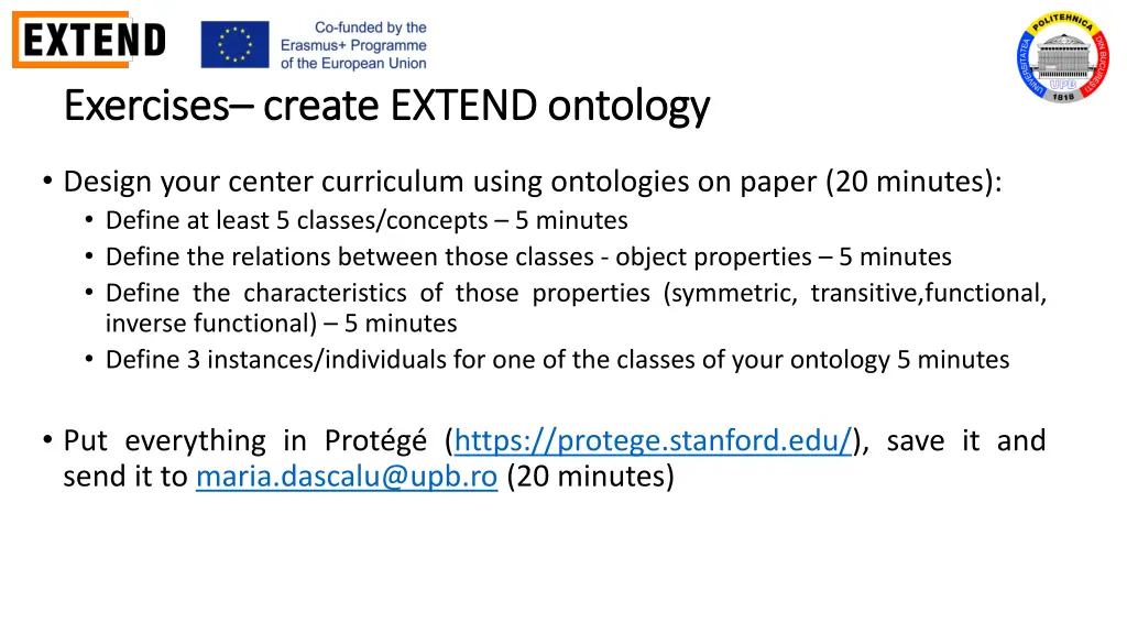 exercises exercises create extend ontology create