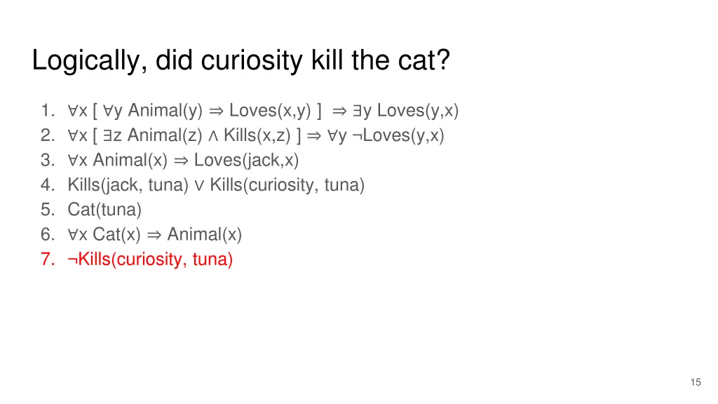 logically did curiosity kill the cat