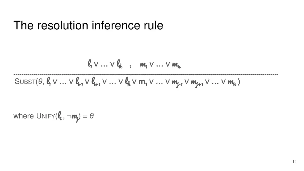 the resolution inference rule