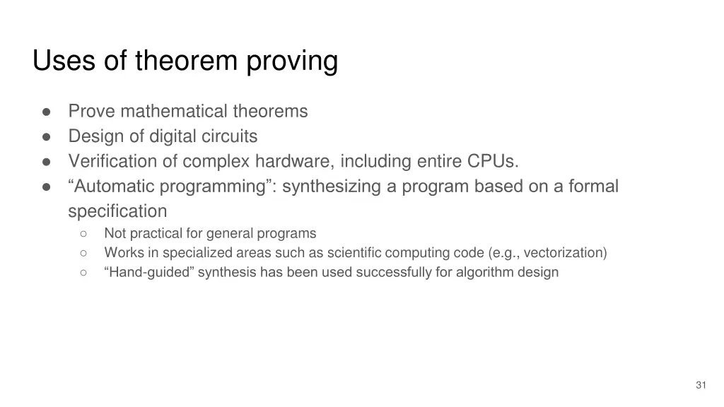 uses of theorem proving