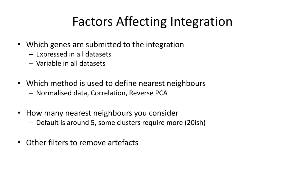 factors affecting integration