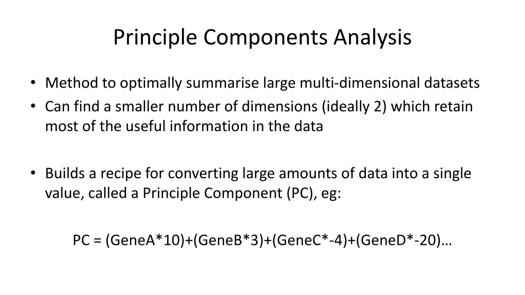 principle components analysis