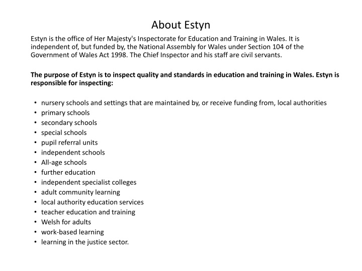 about estyn