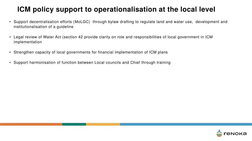 icm policy support to operationalisation