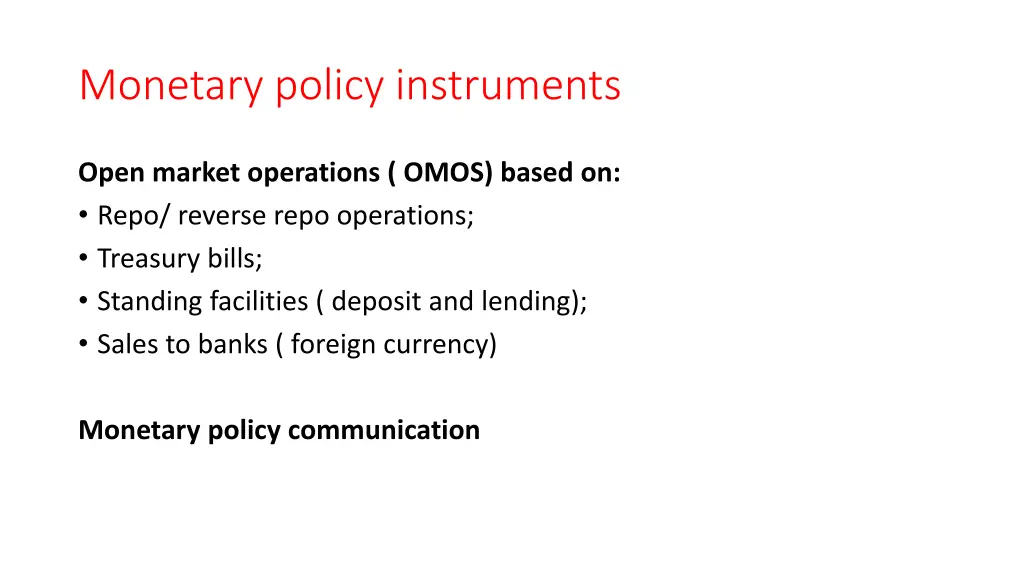 monetary policy instruments