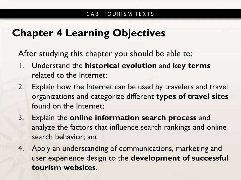 chapter 4 learning objectives