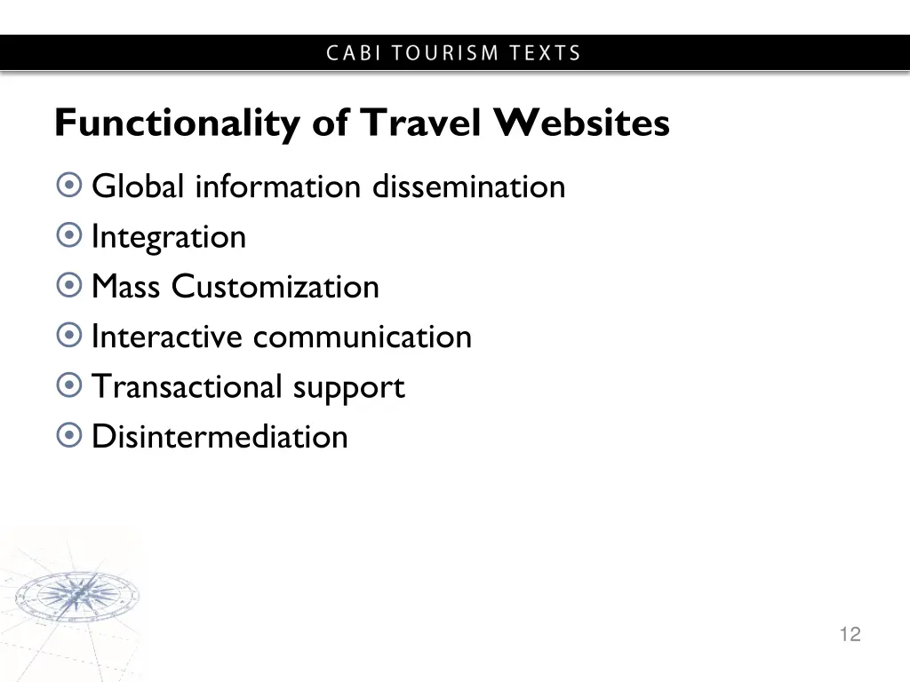 functionality of travel websites