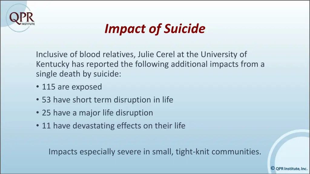 impact of suicide