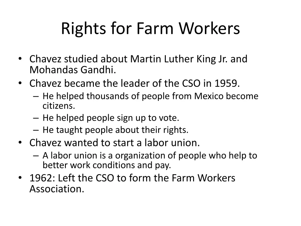 rights for farm workers