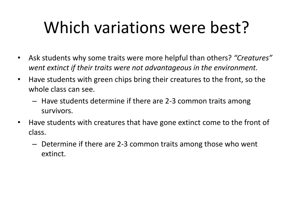 which variations were best