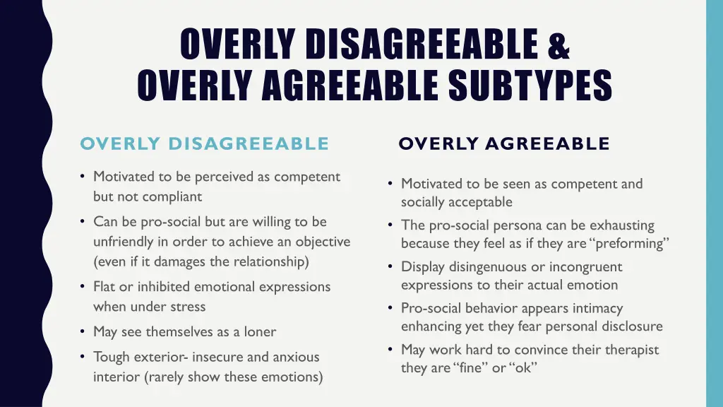 overly disagreeable overly agreeable subtypes