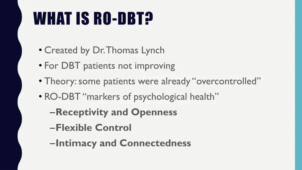 what is ro dbt