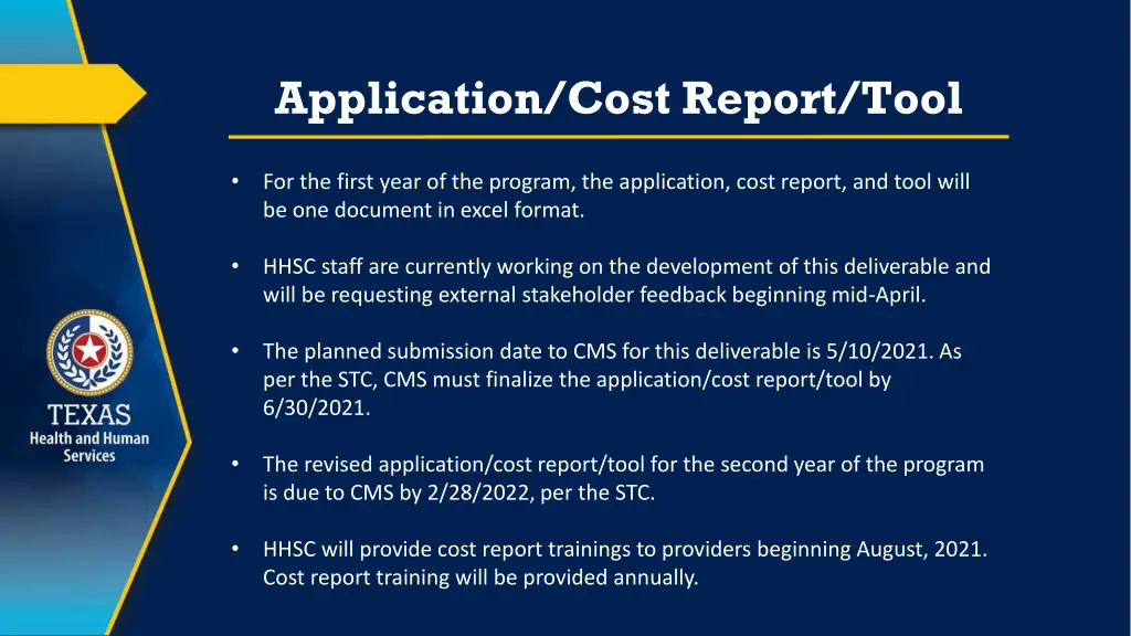 application cost report tool