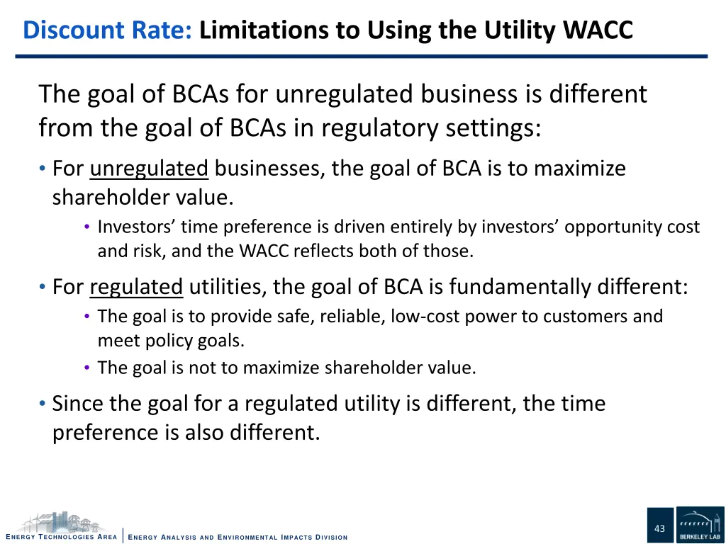 discount rate limitations to using the utility