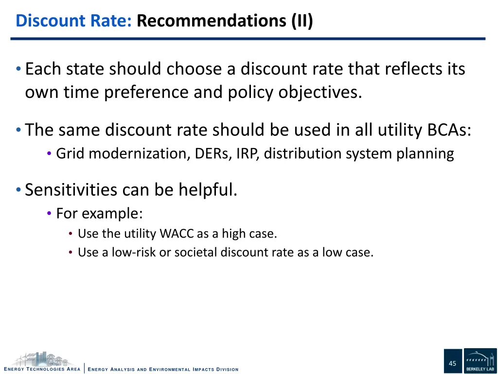 discount rate recommendations ii