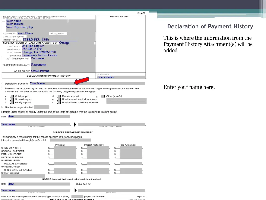 declaration of payment history 1