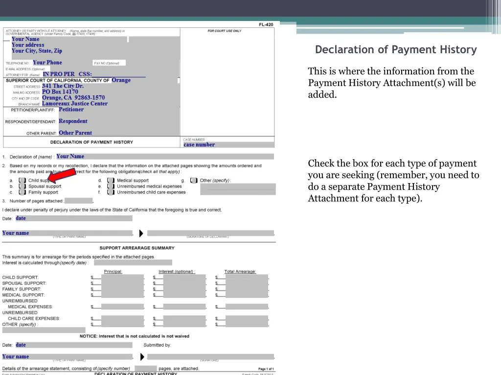 declaration of payment history 2