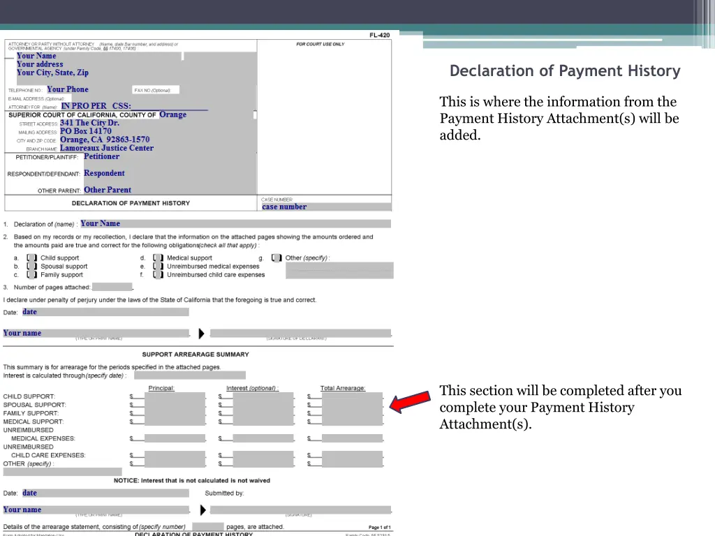 declaration of payment history 5